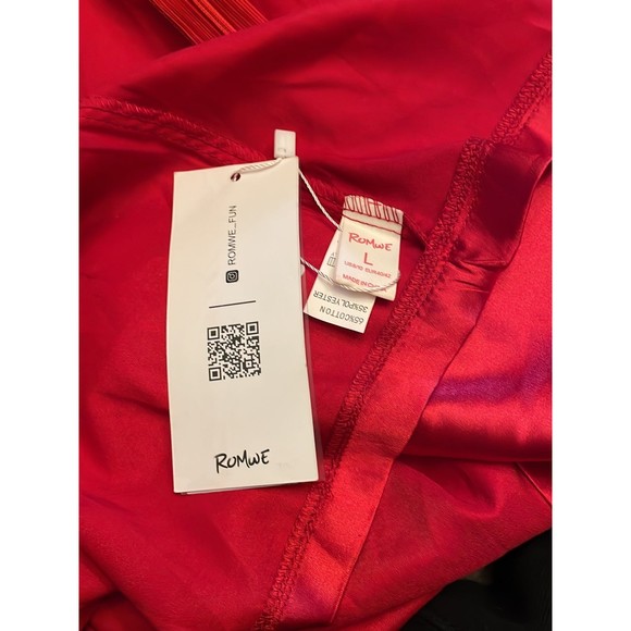NEW•ROMWE silky slinky red Slip dress Lg - Picture 10 of 11